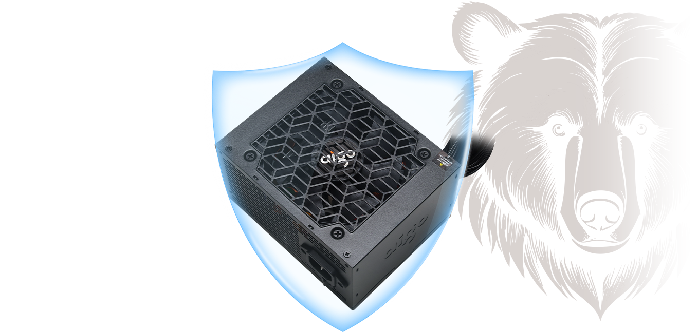 TY550 unit wrapped in a glowing protective shield, with lion emblem